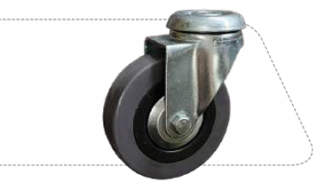 Serie 6000 Rueda de PVC Gris Base Giratoria Polimovil Ruedas